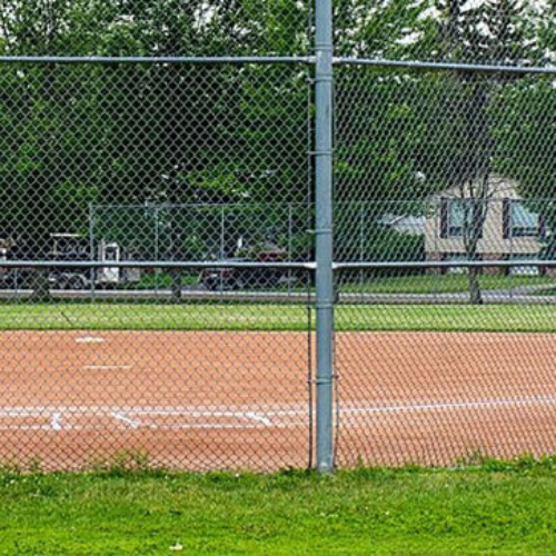 Baseball diamond fenced